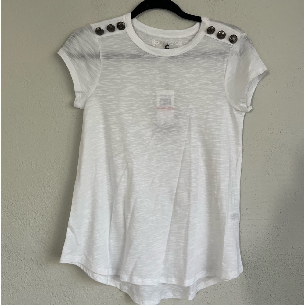 CUPIO Woman White Short Sleeve Blouse, Size XS